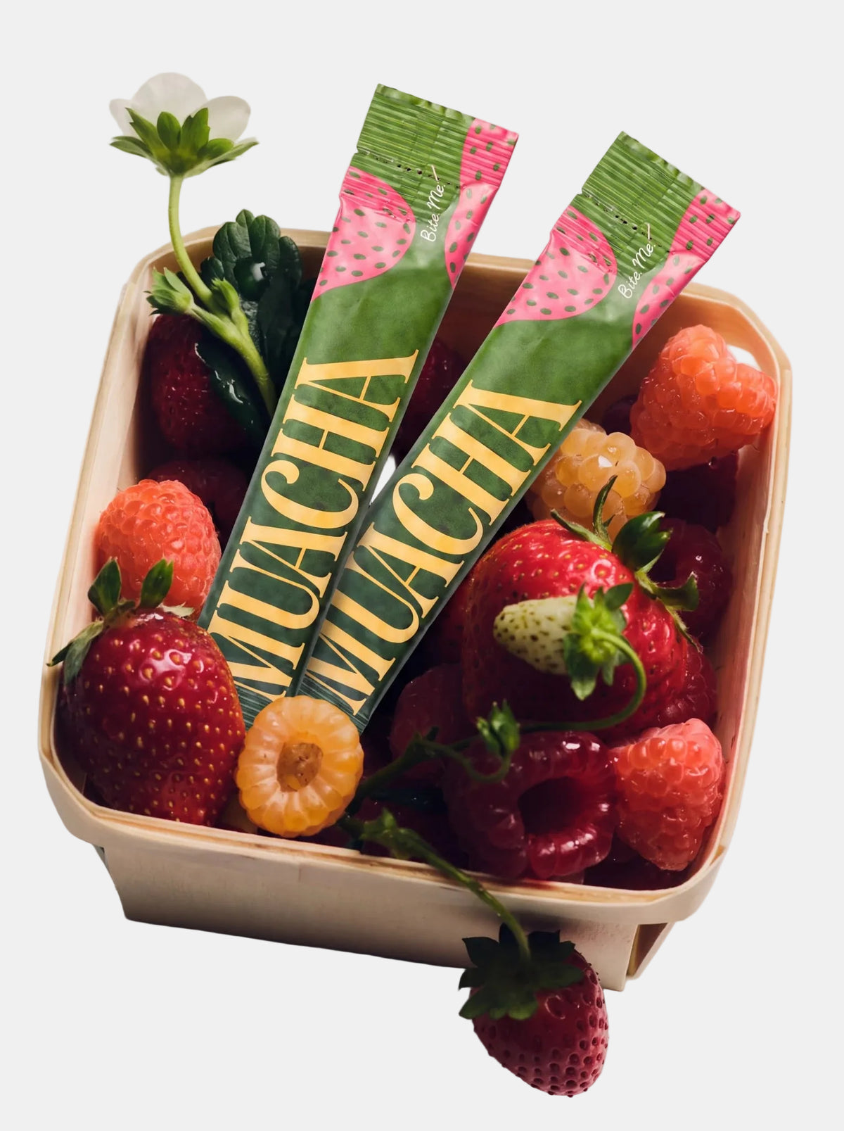 Muacha Strawberries & Cream Matcha Sticks, 20 Pack