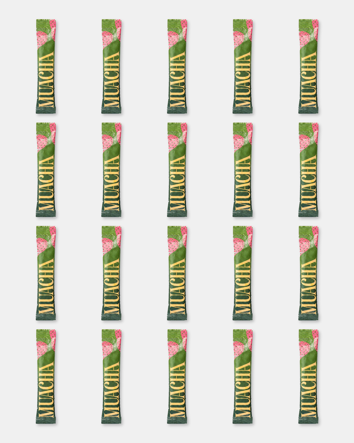 Muacha Strawberries & Cream Matcha Sticks, 20 Pack